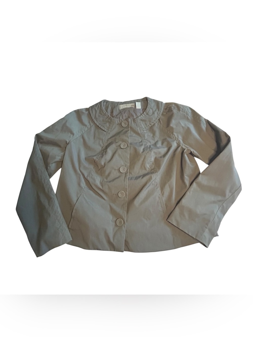 Liz Claiborne Gray Cropped Button-Front Jacket